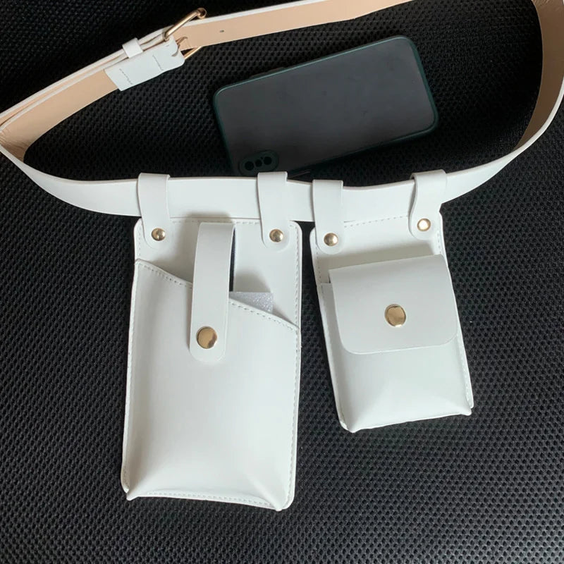 Punk Waist Bag for Women - Motorcycle Mobile Phone Belt Bag