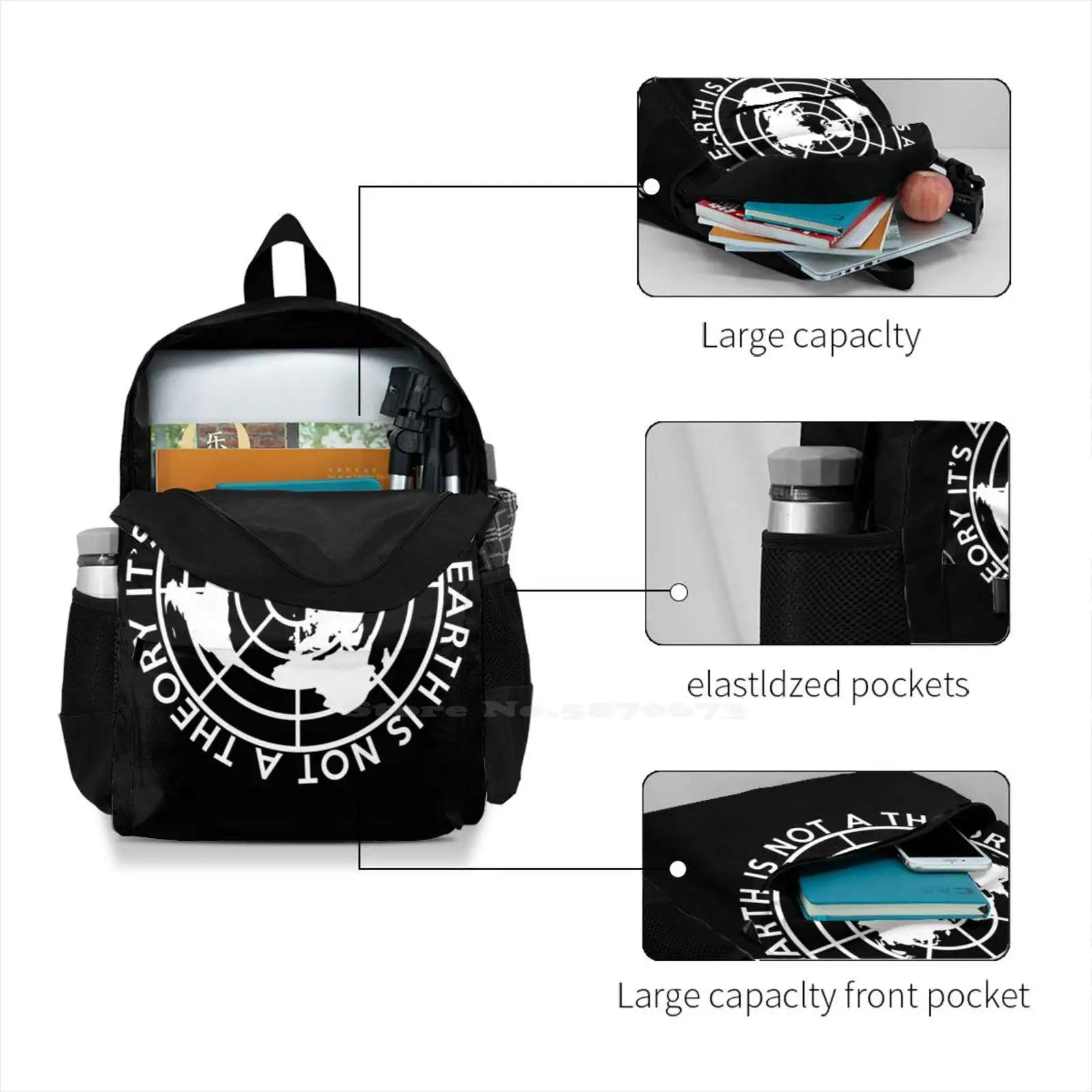 Earth Is Flat Bags Travel Laptop Backpack