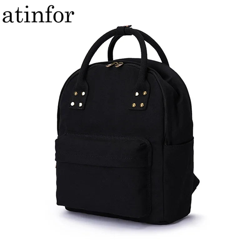 Eco Cotton Canvas Small Backpack Women Girls