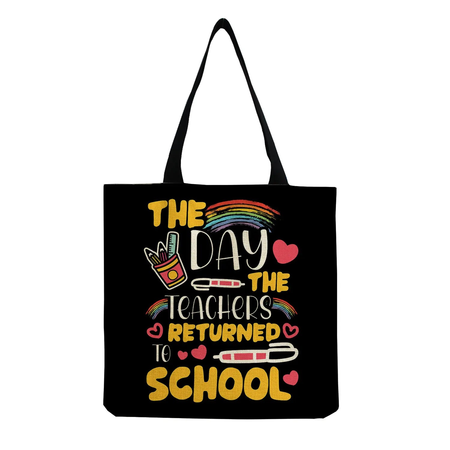 Eco Friendly Customizable Shopper Bag Portable Foldable School Teacher Gift
