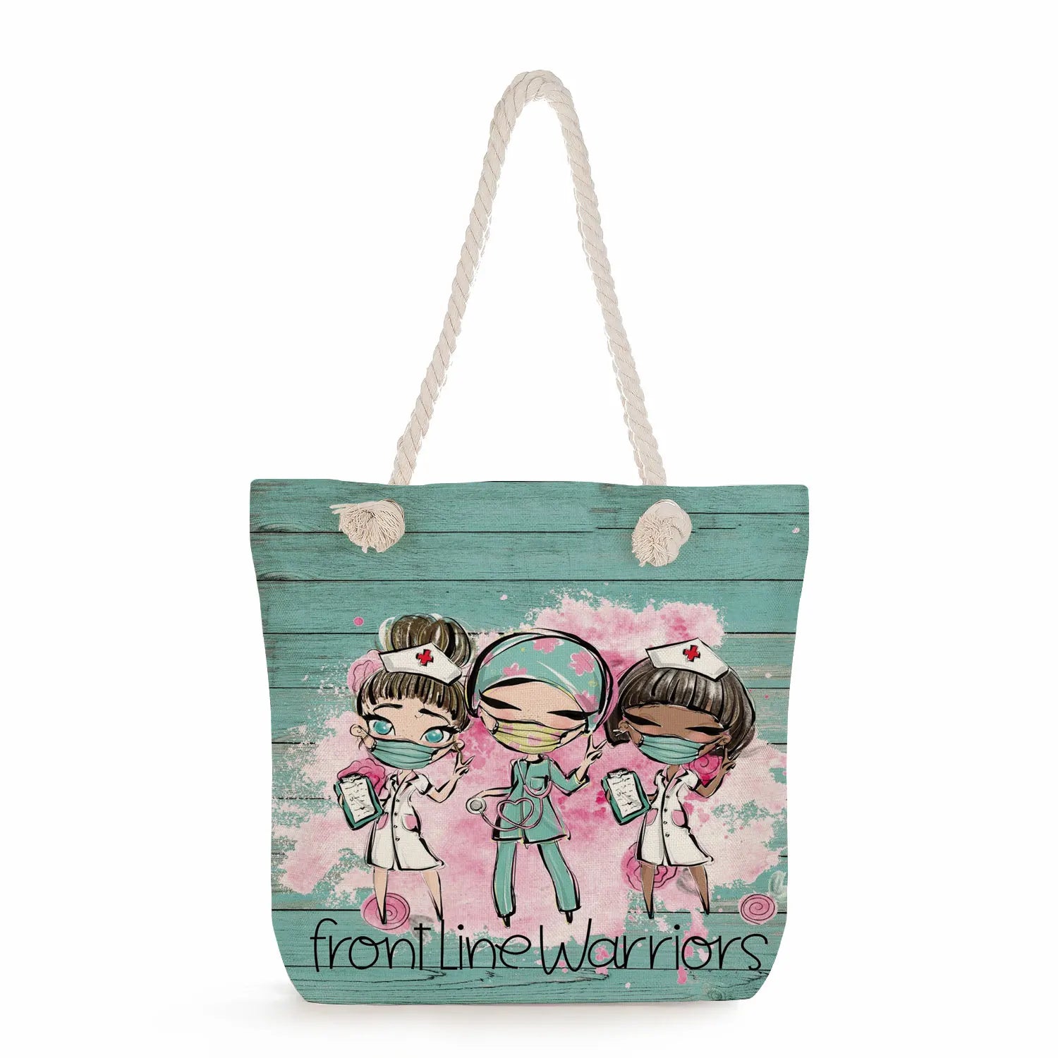 Cartoon Printed Reusable Shopping Bag for Women