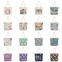 Cartoon Printed Reusable Shopping Bag for Women
