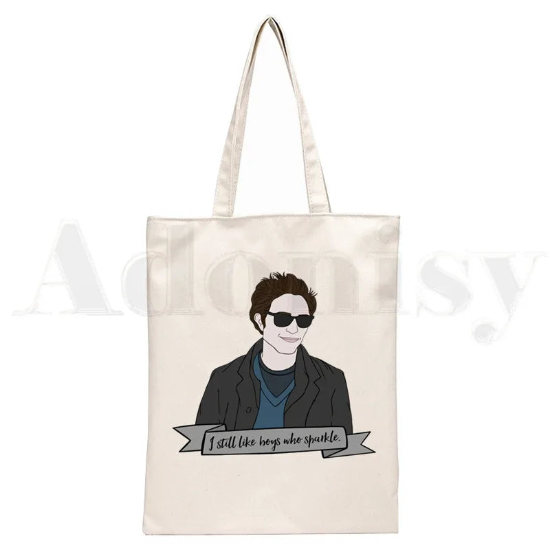 90s Graphic Shoulder Bag Women Canvas Casual Shopping Girls Handbag