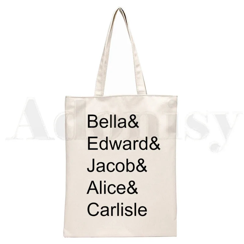 90s Graphic Shoulder Bag Women Canvas Casual Shopping Girls Handbag
