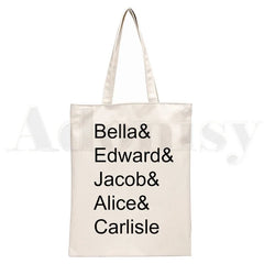90s Graphic Shoulder Bag Women Canvas Casual Shopping Girls Handbag