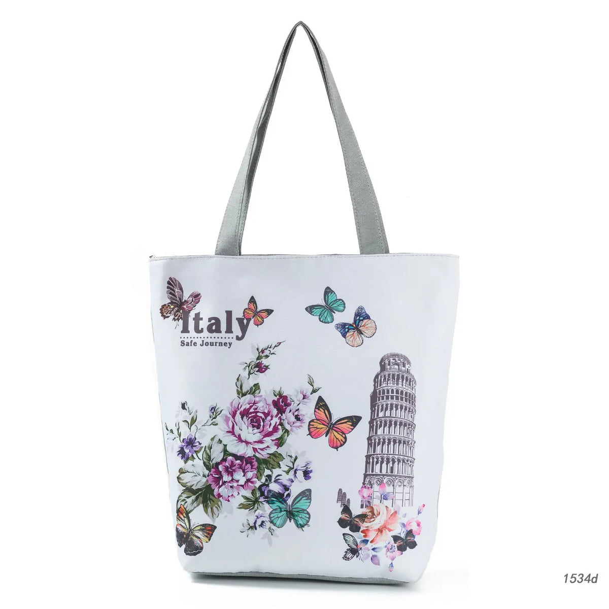Eiffel Tower Linen Tote Bag Landscape Print Reusable Shoulder Handbag