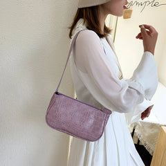 Purple Armpit Sling Handbag Lady Shoulder Messenger Bag