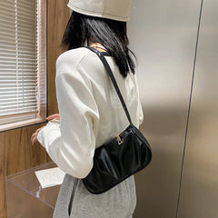 Armpit Sling Handbags Solid Women PU Leather Shoulder Bags