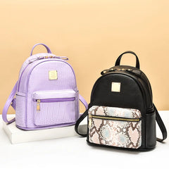 Snake Pattern Student School Bag Large-capacity Backpack for Women