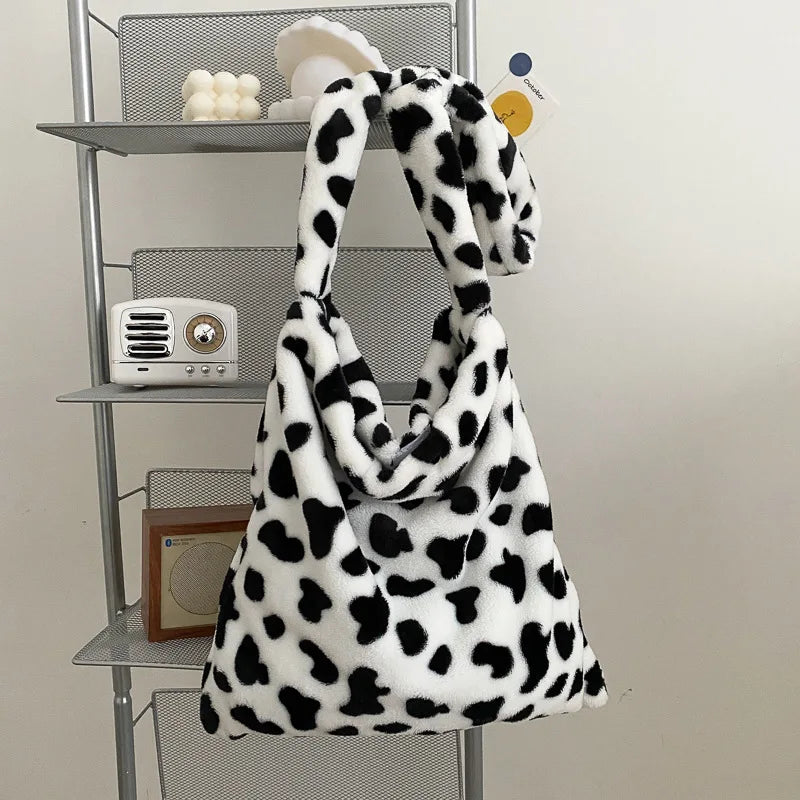 Cow Pattern Women Tote Large Capacity Shoulder Bag