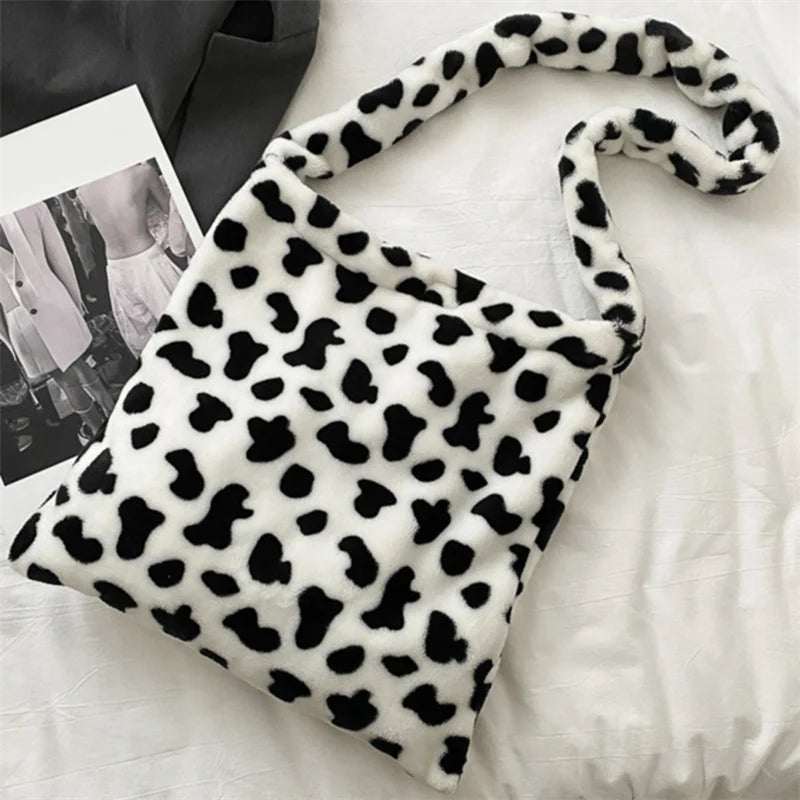 Cow Pattern Women Tote Handbags Large Capacity Ladies Shoulder Bag