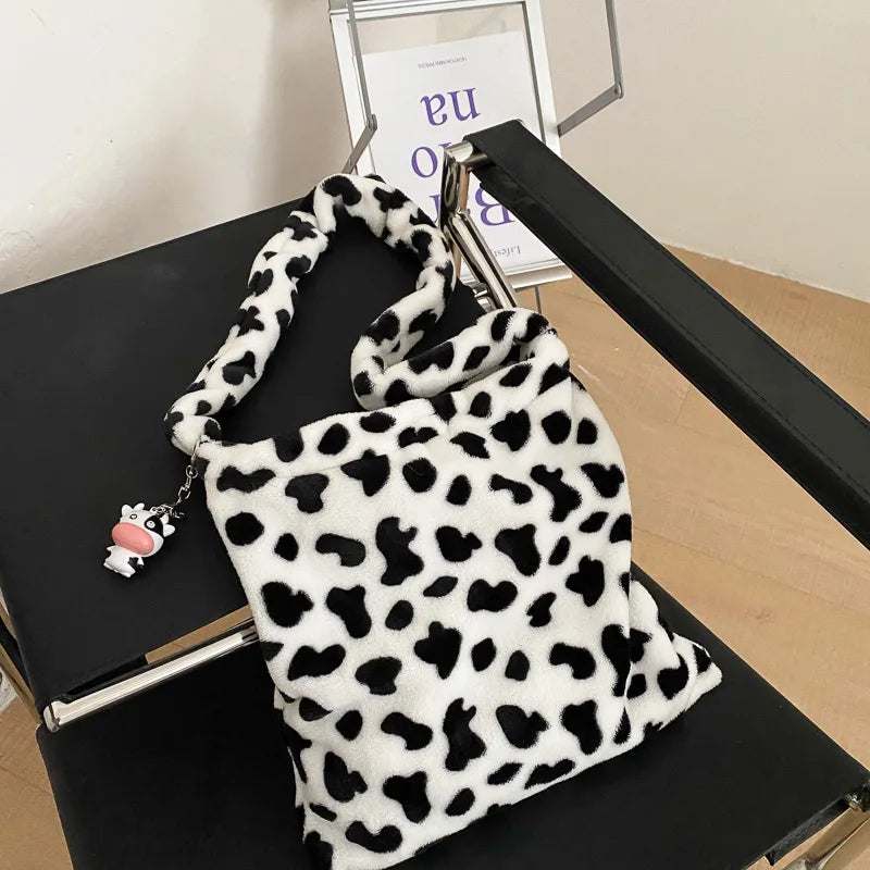 Cow-Print Women Tote Handbag Shoulder Bag