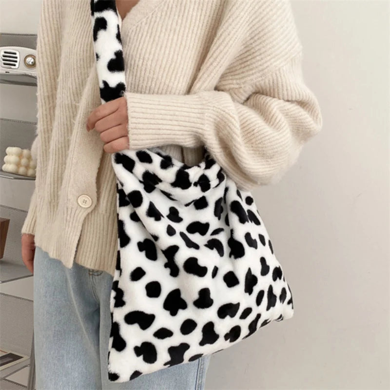 Cow Pattern Women Tote Handbags Large Capacity Shoulder Bag