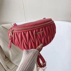 Diamond Lattice Chain Waist Bag for Women