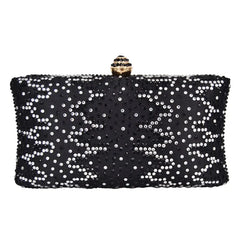 Crystal Inlay Silk Satin Bride Evening Bag Clutch