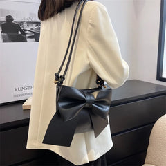 Shoulder Bag Solid Bowknot Handbag Stylish Female Underarm Tote Bag