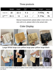 Women's High PU Leather Tote Bag with Chain Shoulder - Large Handbag