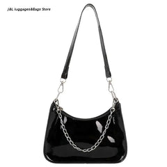 Lacquer PU Leather Armpit Bag Handbag Evening Bag
