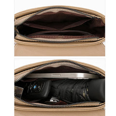 Litchi Leather Messenger Bag Women Handbag Shoulder Bag Flap