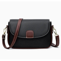 Litchi Leather Messenger Bag Women Handbag Shoulder Bag Flap