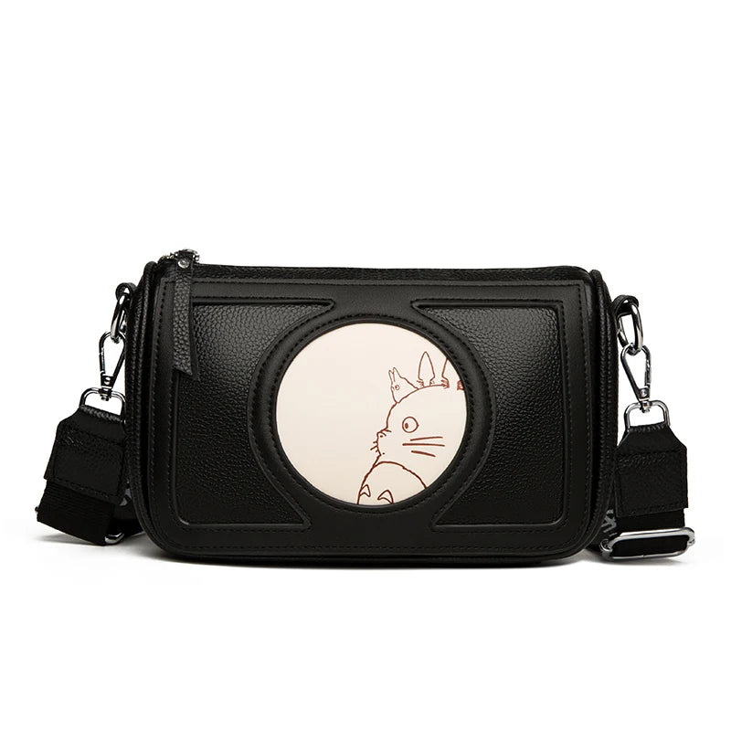 Solid Cowhide Women Shoulder Bag Crossbody Female Handbag