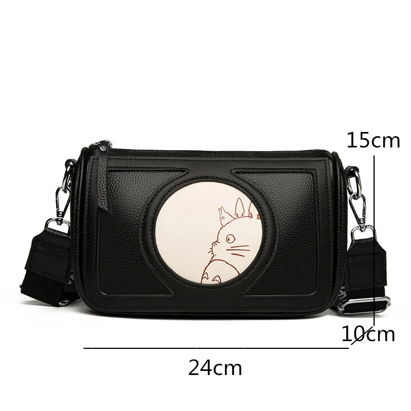 Solid Cowhide Women Shoulder Bag Crossbody Female Handbag