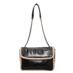 Wool Leather Crossbody Handbag Shoulder Bags Totes Purse Messenger Sling Bag