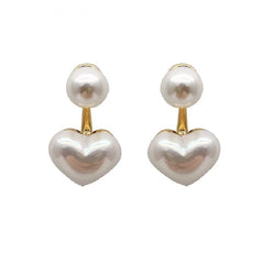 Pearl Heart Dangle Earrings Drop Earings Female Jewelry