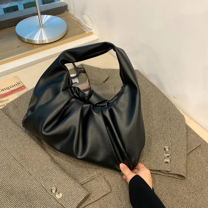 Vintage Fluffy Leather Shoulder Bag for Women
