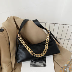 Solid Tote Bag Female PU Leather Crossbody Handbag Armpit bag