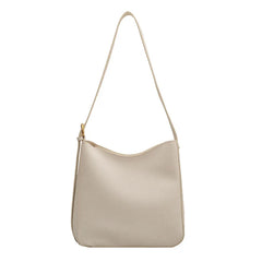 Solid Colour PU Leather Shoulder Bags For Women Large Capacity Casual Tote Bag