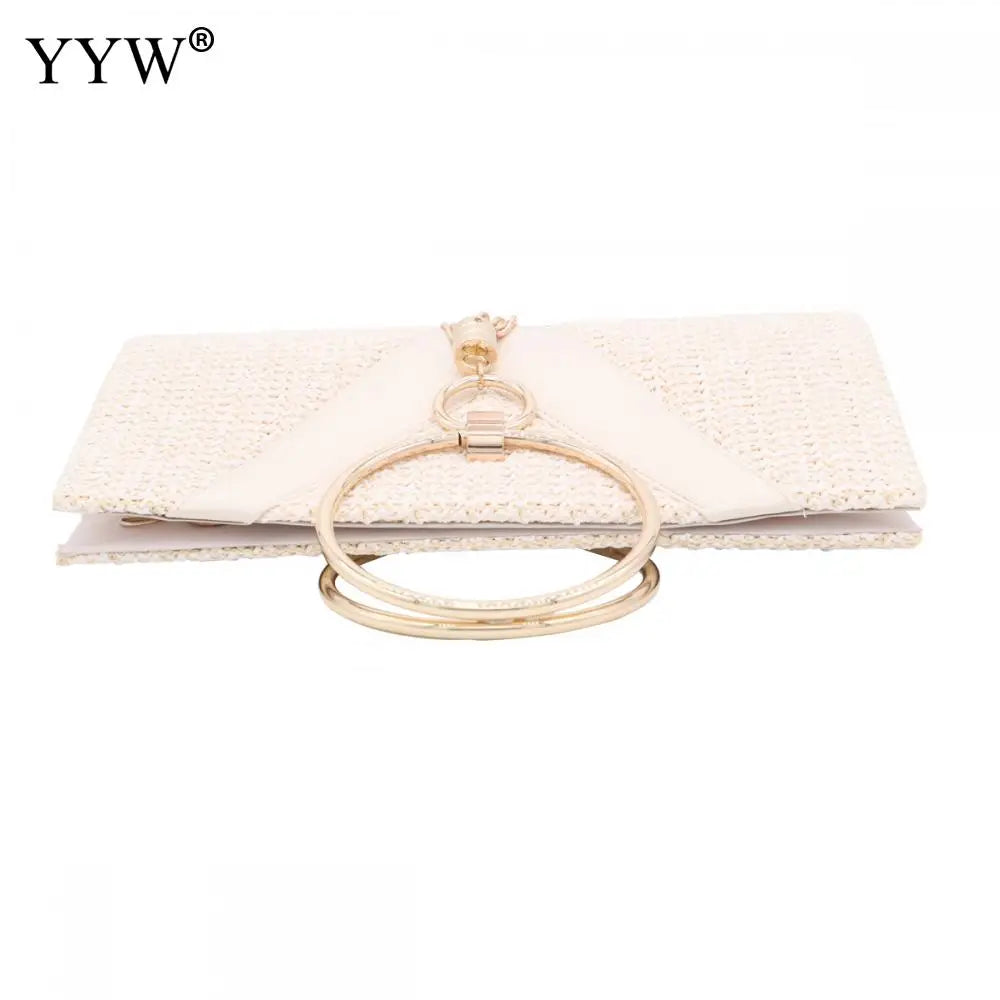 Yellow Tassel Envelope Clutch Crossbody Bag for Evening Party
