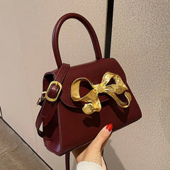 Green Square Crossbody Bag PU Leather Wide Strap Handbag Tote
