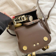Green Square Crossbody Bag PU Leather Wide Strap Handbag Tote