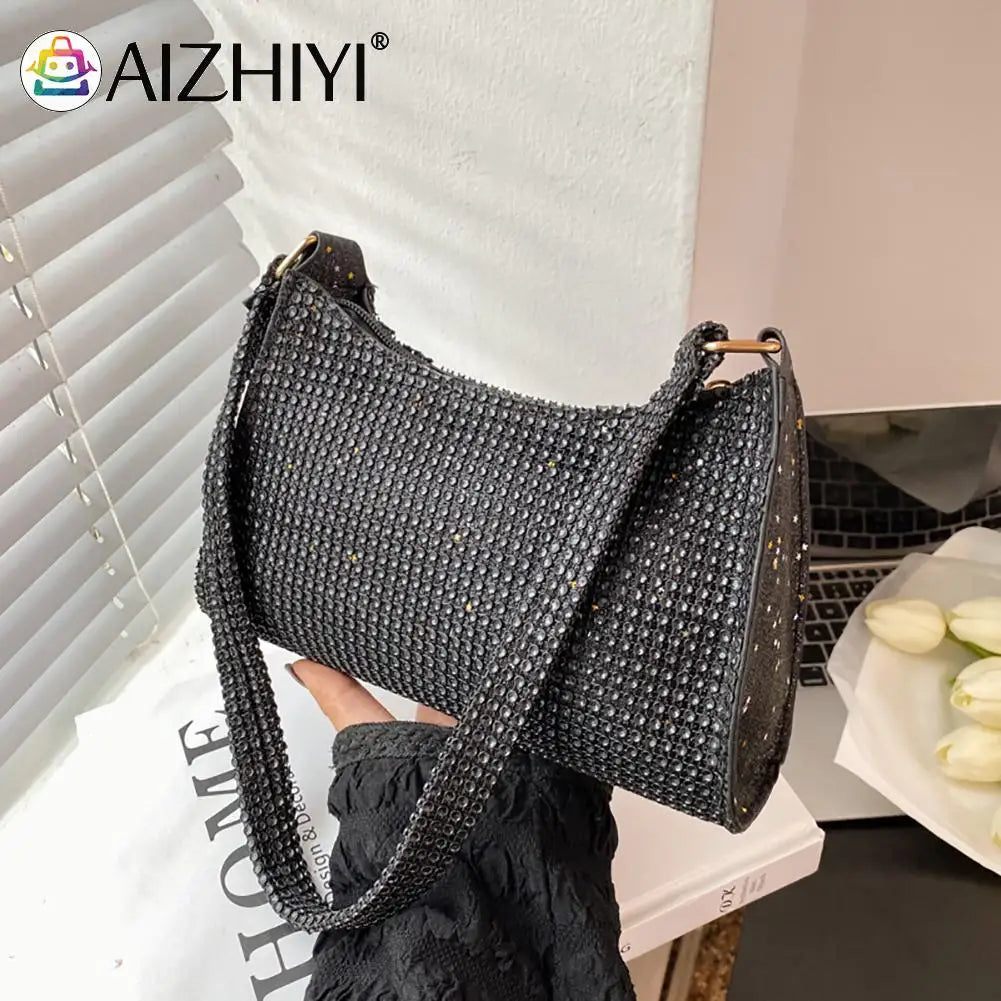 Sparkling Rhinestone Evening Clutch Shoulder Bag