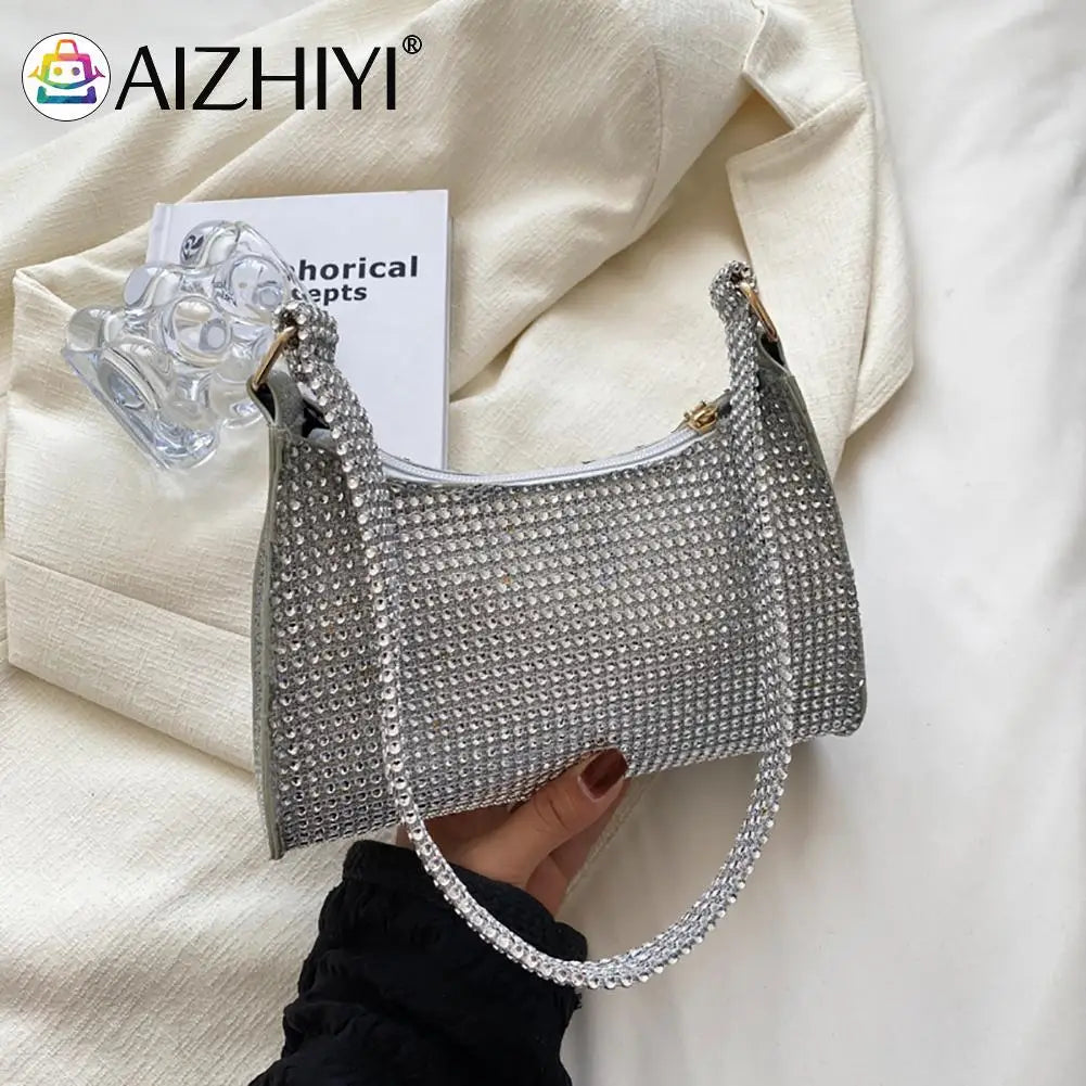 Sparkling Rhinestone Evening Clutch Shoulder Bag