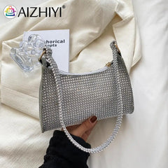 Sparkling Rhinestone Evening Clutch Shoulder Bag