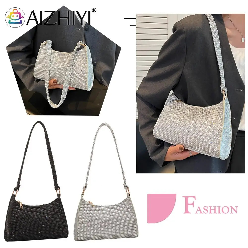 Sparkling Rhinestone Evening Clutch Shoulder Bag