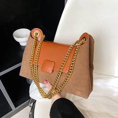 Women Shoulder Bags All-Match Chains Messenger Bag Texture Underarm Pack