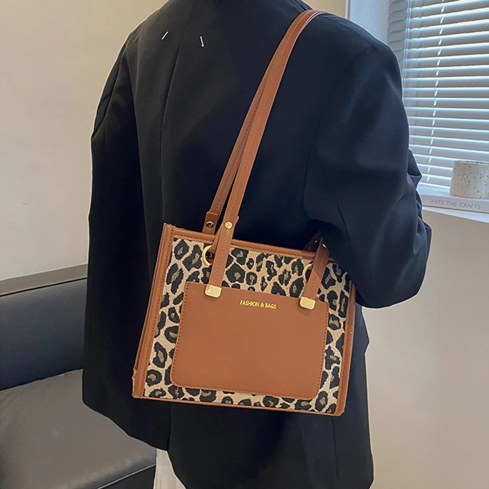Women Shoulder Bags PU Houndstooth Pattern Handbags for Daily Travel