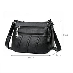 Women Soft PU Leather Crossbody Bag Large Capacity Tote Bags Pocket Shoulder Bag