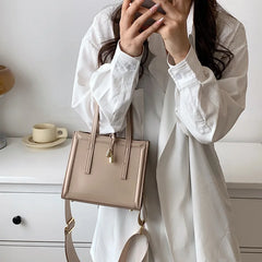 Women Nude Handbag PU Leather Small Totes Chain Shoulder Bags