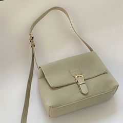 Matte Leather Shoulder Messenger Bag College Style Girls Student Crossbody Bag