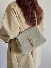 Matte Leather Shoulder Messenger Bag College Style Girls Student Crossbody Bag