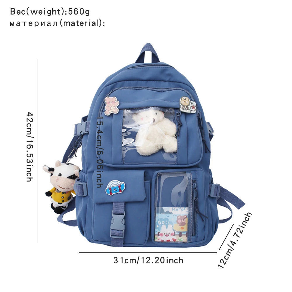 Large Capacity Functional Backpack for Elementary and Middle School Girls