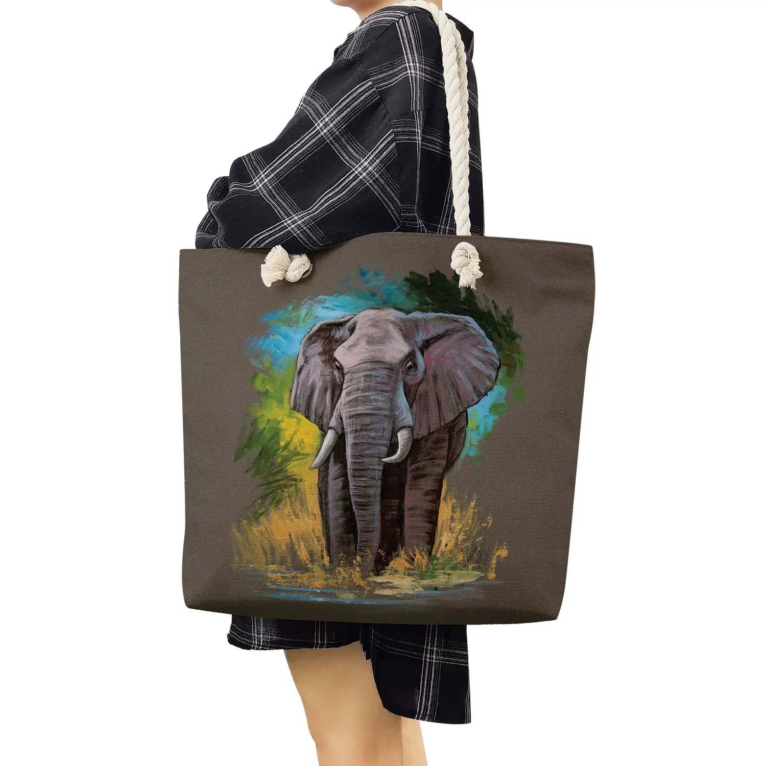 Elephant Tote Bags Animal Printing Handbags For Women Casual