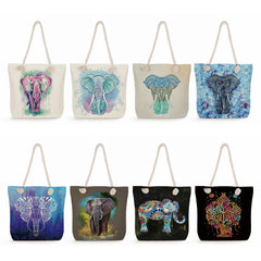 Elephant Tote Bags Animal Printing Handbags For Women Casual