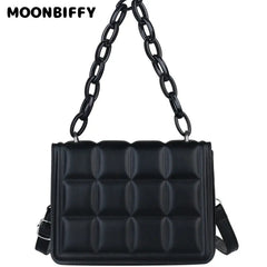 Plaid Shoulder Bag Handbag for Women Embossed Flap Crossbody Bag