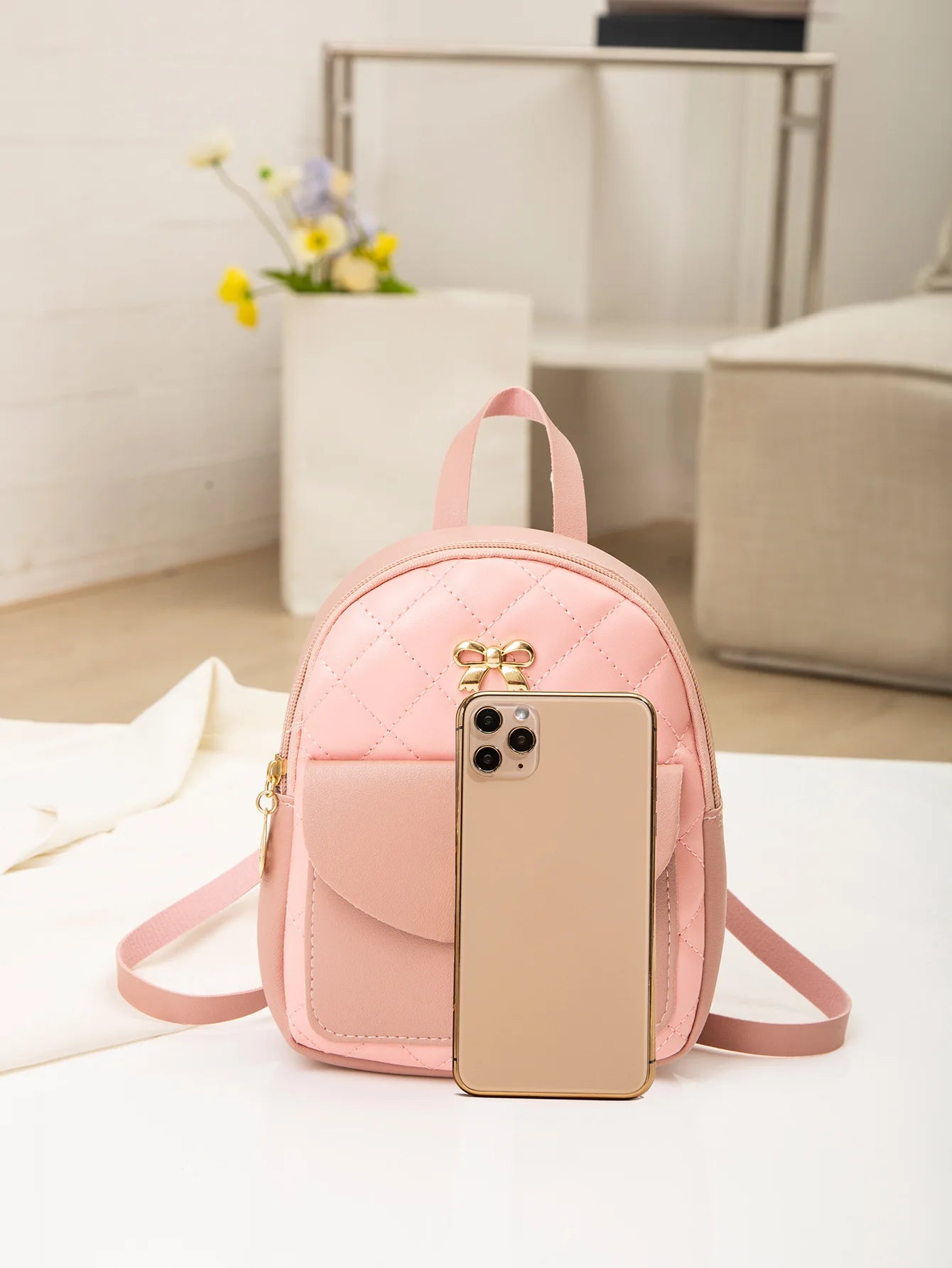 Embroidered Backpack Ladies Travel Bag Small Mini Backpack
