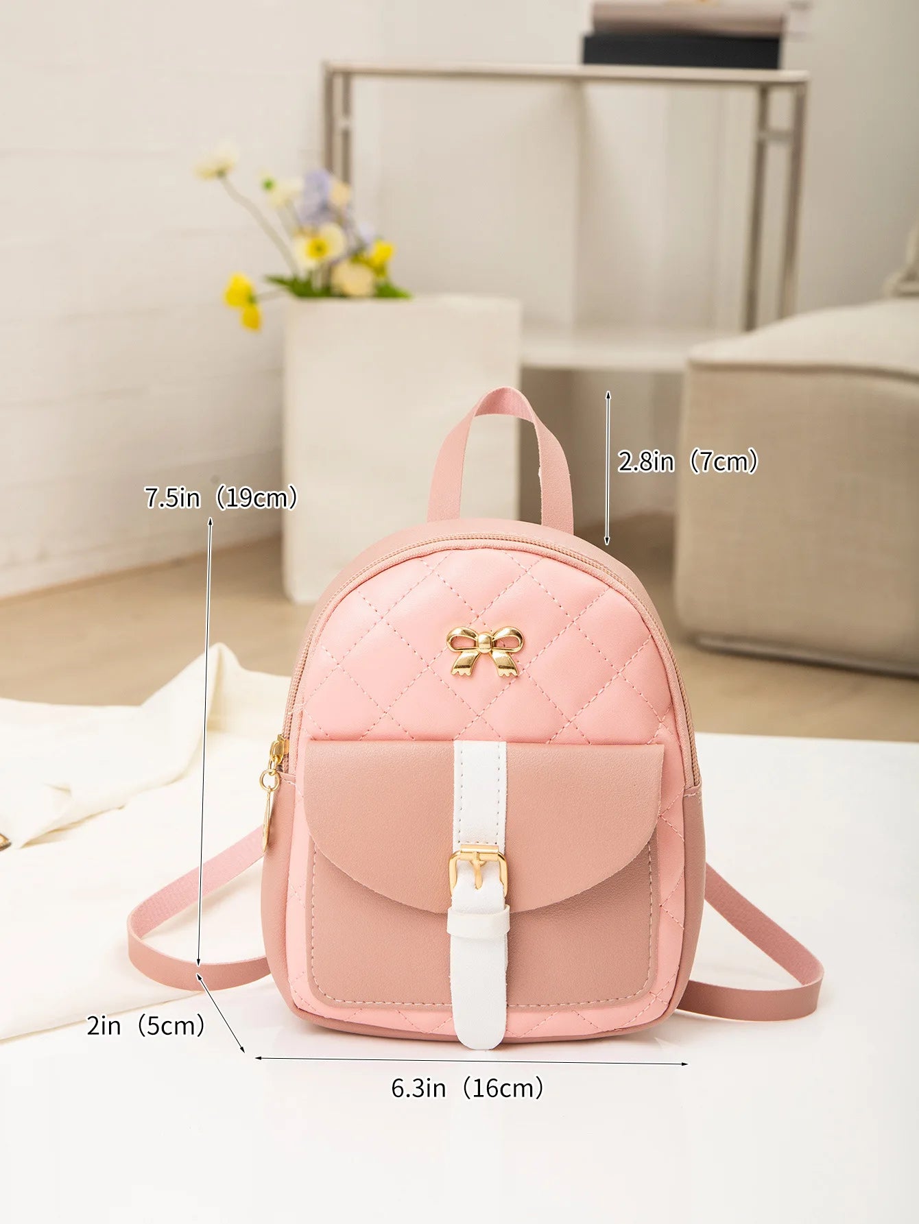 Embroidered Backpack Ladies Travel Bag Small Mini Backpack